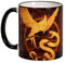 Elbenwald Taza Tribute of Panem con motivo del Pájaro Cantor y la Serpiente para hombre mujer unisex 320 ml cerámica multicolor