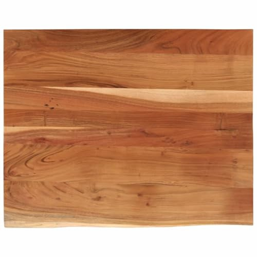 vidaXL Schreibtischplatte, Tischplatte mit Baumkante, Arbeitsplatte Platte für Schreibtisch Esstisch, Holzplatte Bürotischplatte, 100x80x3,8cm Massivholz Akazie