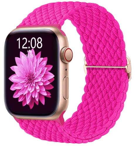 AMSKY Geflochten Band Kompatibel mit Apple Watch Armband 40mm 46mm 44mm 45mm 41mm 42mm 38mm 49mm Damen Herren, Textil Stoff Kompatibel mit iWatch Armband Se Ultra Series 10 9 8 7 6 5 4 3 2 1