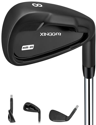 XINGGM XM-01 Einzelnes Golf-Eisen oder Golf-Eisen-Set – Premium Herren-Golfschlägereisen mit Stahlschaft für Rechtshänder, Stiff Flex (linke Hand, #8 Eisen einzeln)