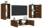Juroupi TV-Wandschrank mit LED-Leuchten - Wohnwand mit reichlich Stauraum und RGB-LED-Beleuchtung - Braun, Eichen-Optik