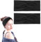 COMNICO 2 Stück Stirnbänder Damen Breites Verdrehte Haarband Haar Elastisches Stirnband Turban Geknotete Breite Schals Haarbänder Sport Yoga Stirnband Haaraccessoires Schwarz