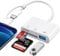 SD Card Reader for iPhone iPad, Lightning USB C SD Card Reader, 3 in 1 Camera Card Viewer Reader with SD/Micro SD & USB Port, Memory Card Reader for iPhone/iPad/Macbook/Android/Samsung/Camera