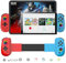 Megadream Game Controller for iPad/Tablet, Mobile Wireless Gamepad for iPhone Bluetooth RGB Telescopic Joystick for Android/iOS/PC/Smart Phones for 13-25 cm Perfect for COD (rot+blau, D8)
