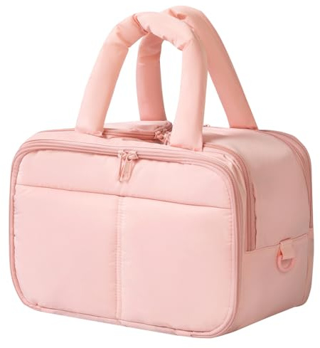 Beauty Case da Viaggio, Borsa Impermeabile da Toilette per Donna con Manico Morbido, Porta Trucchi per Bagno Accessori per Articoli da Toeletta per Viaggi e Campeggio, Organizer per Cosmetici