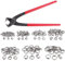 Anhoer 150PCS Single Ear Hose Clamps with Pliers 12 Sizes Hose Clamp Pliers Stainless Steel Pipe Clamp Fuel Line Clip Ear Clamps Tool with 360° Stepless Sealing Pincers Kit 9 Sizes 6-25.6 mm