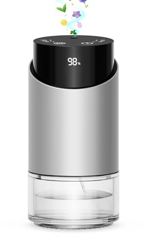 Wasserloser Diffuser für Ätherische Öle, Aroma Diffuser für Zimmer, Auto, Büro, Schreibtisch, Mini Aroma Diffuser Akku, 4 Timer & 3 Nebel Ebenen, 100ml Kapazität