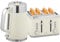 HOMCOM Electric Kettle and Toaster Set, 3000W 1.7L UK Strix Thermostat Rapid Boil Jug Kettle with Limescale Filter, Cool Touch Body, 4 Slice Toaster with 7 Browning Controls, Crumb Tray, Cream