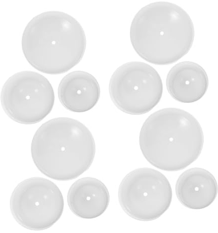 COLLBATH Fondant Zubehör 12 Stück Weiße Kunststoff Form zum Trocknen | Buttonform, Gebogen Rund, für Kuchendekor und Selbstgemacht Zuckerarbeit, Leicht zu Reinigen, Flexibel Einstellbar
