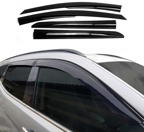 OMAC Windabweiser für Hyundai Kona 2018-2023 Acryl Dunkel 4tlg | Regenabweiser, Schützt vor Regen und Spritzwasser, waschstraßenfest