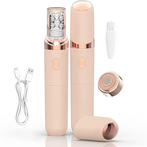 EpilSmooth Epilateur Electrique, USB Rechargeable Avec Lumière LED Intégrée, épilateur Facial Portable 7 en 1 indolore, et Doux pour, le Corps - Solution D'épilation Rapide et Sûre (Rose)
