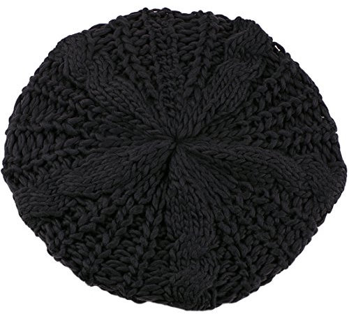 Bodhi2000® Frauen Winter Stretch Strickmütze Geflochtene Beanie-Mütze Baskenmütze Gr. Einheitsgröße, Schwarz