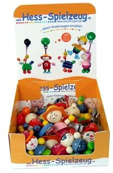 Rudolphs Schatzkiste Babyspielzeug Display mit 14 kleinen Clipfiguren BxLxH 70x40x160mm NEU Holzfigur Figur Puppe Clip Befestigung Clipse Schnullerketten Holzspielzeug Holzgestaltung Kreativ