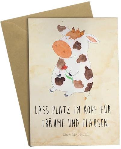Mr. & Mrs. Panda Grußkarte Kuh - Geschenk, Ansichtskarten, Landwirt, Spruch, Einladungskarte, Milch, Hochzeitskarte, Glückwunschkarte,