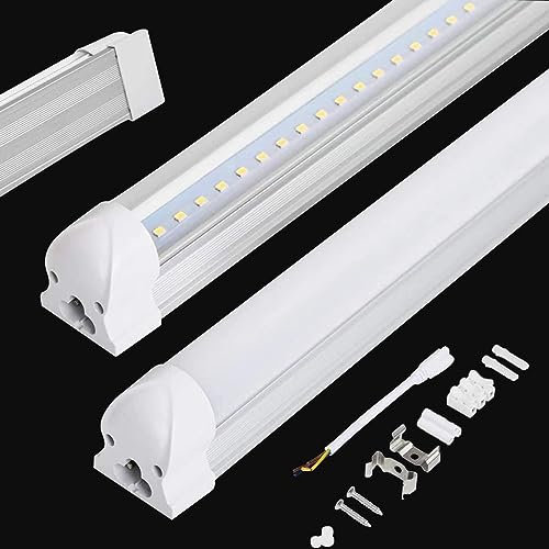 Allesin LED Leuchtstoffröhre 120cm komplett Set T8 LED Röhre mit Fassung, Kaltweiß 6000K, Milchige Abdeckung