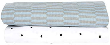 Einschlag- und Mulltücher aus Baumwollflanell Musselin 80x120 cm (2 Stück) - PREMIUM, 100% naturreine Baumwolle - Öko-Tex Standard 100, Palisaden blau