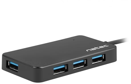 Natec HUB USB 3.0 MOTH 4-PORTS, BLACK, USB-C