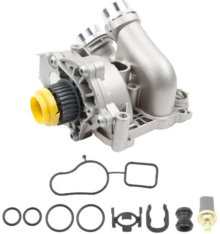 Dasbecan Aluminum Water Pump Assembly Compatible with Audi A3 A4 TT VW Tiguan Jetta Golf GTI Eos Beetle CC 2.0T TSI 06h121026ab