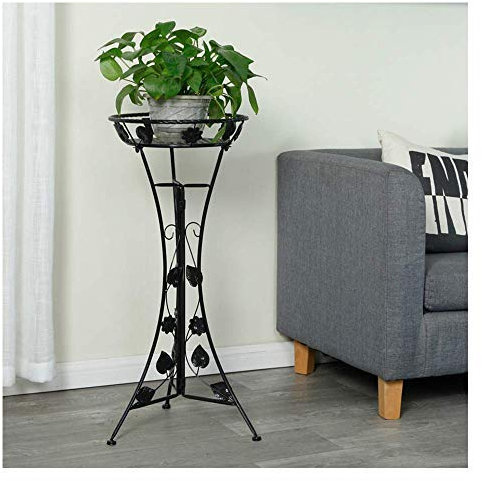 Mehrschichtiger Blumenständer Metall Blumenregal Dekor Blumenregale Pflanzenständer Hocker Blumenhocker Regal Outdoor Pflanzenständer für Pflanzen und Hängekorb Innenbalkon Wohnzimmer, Weiß black