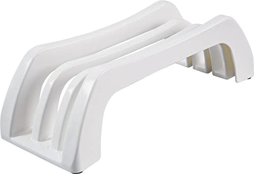 carrotez Plastic Cutting Board Holder, 3-Compartment Storage Organizer, 0.6 Inch Slots, White
