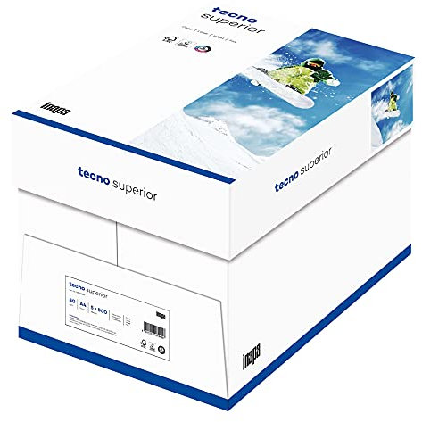 Inapa tecno Superior: Kopierpapier A4, 80g, hochweiß, 2.500 Blatt