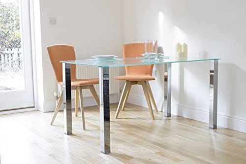 Mesa de mesa de cristal transparente para comedor, vestidor y escritorio, mesa ártica, 1300 mm x 700 mm x 730 mm