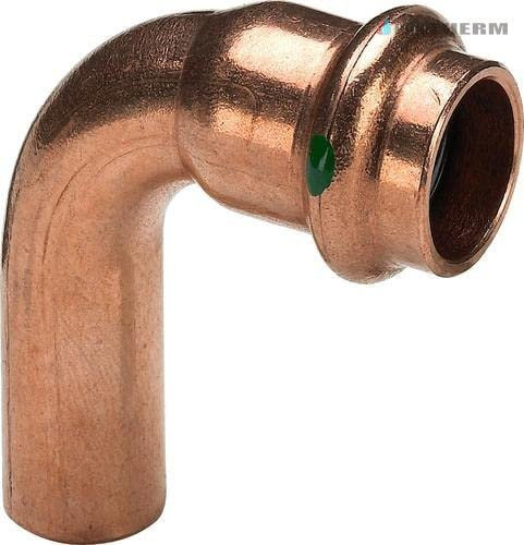 Profipress Bogen 90° I/A 15 mm Pressfitting, Kupfer, DVGW, SC-Contur (V-Kontur), für Trinkwasser & Heizung