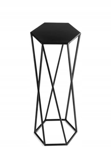 HowHomely Schwarz Blumenständer Metall 70 cm Hoch - Solider Blumenhocker in Sechseckiger Form - Pflanzenständer im Loft-Stil für die Innendekoration