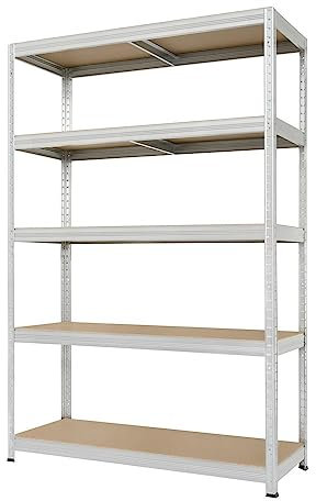 Steinbock Schwerlastregal Typ M+ verzinkt - 750 kg Tragkraft - HxBxT 180 x 120 x 60 cm - Steckregal mit 5 höhenverstellbaren Böden - 150 kg Fachlast - Made in EU - Metallregal - Fachbodenregal