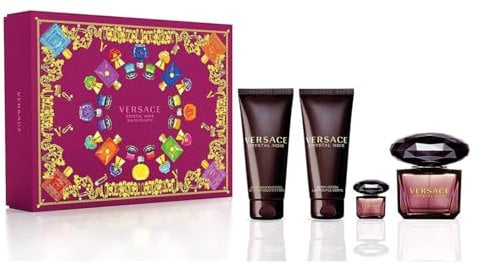 Versace Crystal Noir 4 Piece Gift Set: Eau De Toilette 90ml - Shower Gel 100ml - Body Lotion 100ml - Eau De Toilette 5ml