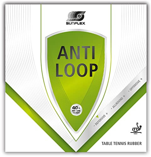 Sunflex ANTILOOP Tischtennis-Belag | professioneller Anti Topspin Belag | ITTF zugelassen | Gute Spinumkehr und Sicherheit | 1,5mm Schwamm | schwarz