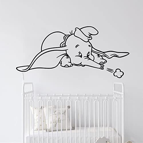 Dumbo Wandtattoos Baby Kinderzimmer niedlich Dumbo Wandaufkleber Spielzimmer Vinyl Dekoration 78cm x 36cm