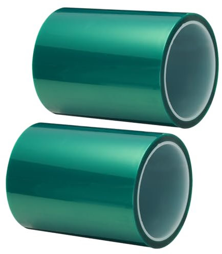 sourcing map Harz-Klebeband Silikon-Klebeband Hohe Temperaturbeständigkeit Einfaches Abziehen Polyester für Epoxidharz Flusstische Entfernen 5 Weit 108FT Long(Grün) Packung von 2