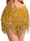 Damen Rock Pailletten Quasten Rave Bauchtanz Kostüm Bauchtanz Hüfttuch Festival Glitzerrock Mini Rock für Damen und Mädchen (Gold)