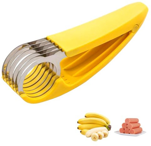 Cortador de Frutas Multifuncional de Acero Inoxidable, Robusta y Fácil de Usar, Cortadora de Frutas, Cortar con Facilidad, Cortadora de Frutas de Acero Inoxidable, para Cortar Plátanos