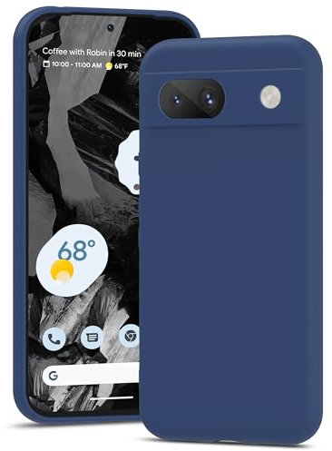 YATWIN für Google Pixel 8A Hülle, Premium Silikon Handyhülle mit Kameraschutz, Seidig-Weicher Berühren Ultra Dünne Stoßfeste Kratzfeste Schutzhülle, Blau