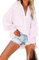 Paintcolors Chemise boutonnée en coton pour femme avec poches et manches longues et col en V, Rayé rose blanc_a44, Medium