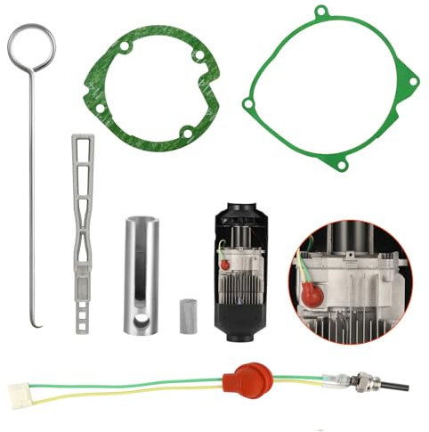 GEARLEADER Glow Plug Repair Kit, 12V 24V 5KW 8KW Parking Diesel Heater Glow Ignition Plug Kit with Filter, Car Ceramic Heater Repair Parts Fit, Diesel Heater Accessories