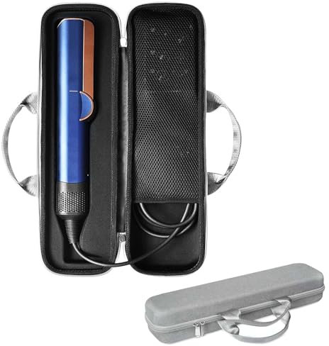 LIROPAU Borsa da Viaggio Compatibile con Piastra per Capelli Dyson Airstrait HT01, Borsa da Viaggio Portatile Antiurto - Grigio