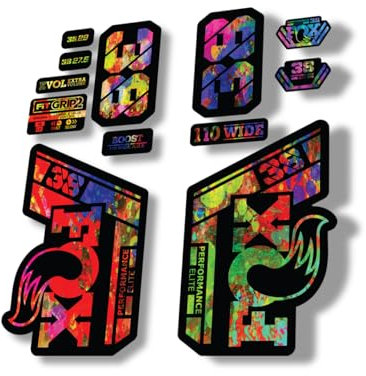 Autocollant de rechange pour fourche Fox 38 2021 Performance Elite Series Oil Slick (brillant)