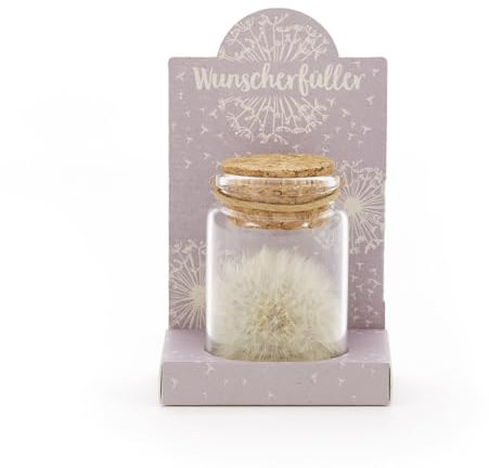 Die Stadtgärtner Wunscherfüller (Lila) Echte Pusteblume im Glas | Schöne Geschenkidee zur Hochzeit, zum Geburtstag, zu Weihnachten, als Glücksbringer | Handgefertigt in Deutschland