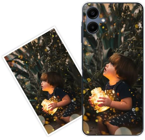 Sunrive Personalisierte Hülle kompatibel mit Samsung Galaxy A06 Silikon,Transparent Handyhülle Benutzerdefiniert Weicher Etui mit Eigenem Foto Bild Text Individuelle