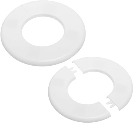 PATIKIL Flangia Divisa a Parete, 64mm Copriforo con Piastra Autoadesiva Rotonda in ABS Copri Tubi Termosifoni Copertura per Decorazione Rubinetto Tubo Acqua Bagno Cucina, 2 Pezzi, Bianco