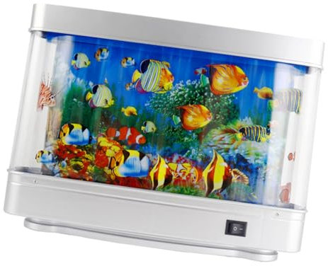 Künstliches Aquarium, Fischlampe mit Beweglichem Fisch, Künstliches Aquarium, Mini-Aquarium, Baby-Aquarium, Spielzeug für (EU-Stecker)