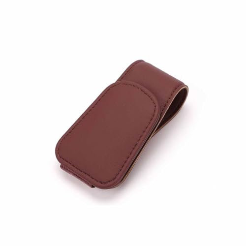 RQLCS Auto Magnetico Visiera Parasole Porta Occhiali per Fiat 500L Cross Urban 500X 600e Argo Fastback Fiorino, Pelle Supporto Portaocchiali Clip Porta Sole Parasole Accessori,D
