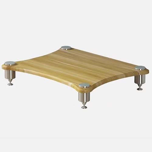 HDYZJQ Solid Wood Media Component Stand Audio Stereo Rack, 1 2 3 4 Tier Stackable Storage Shelf for Radio/Stereo/TV Box/Audio Equipment, Floor-Standing Record Player Stand(Higt 10cm (3 8/9in))