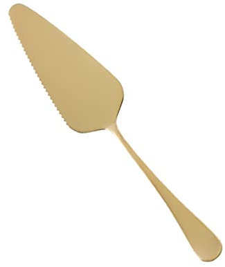 QTANZIQI Edelstahl-Pizzaschneider-Schaufel, Dreieck-Pfannkuchen-Flipper, Küchen-Backwerkzeuge, einfach zu bedienen und zu reinigen (Farbe: Gold) (Gold)