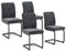 Vicco Freischwinger Eleganza, Küchenstuhl, Anthrazit, 4er Set
