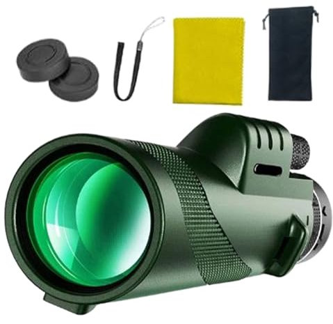80X100 HD Monocular Telescope Mit Smartphone Halterung, Monoculars for Adults High Powered, Handheld Portable Telescope,High Optics for Bird Watching, Stargazing, Astronomy, Adventures & Travel