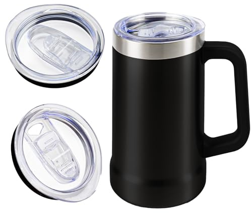 2Pack Replacement Lids Compatible with Stanley 24oz Beer Stein, Lid Compatible with Stanley Beer Mug with Handles, Leak-Proof Insulated Cup Lid for Mug